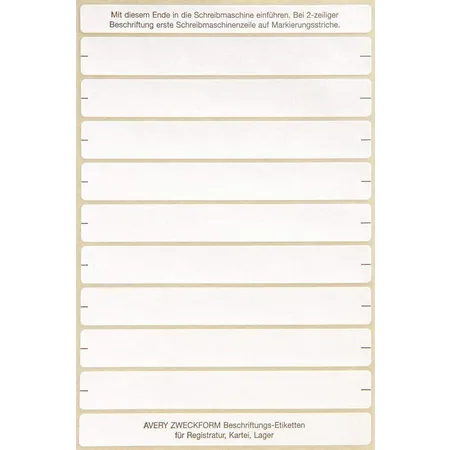 Avery Zweckform 3338 Vielzweck Etiketten 103 x 13 mm, 28 Bogen/252 Etiketten, weiß
