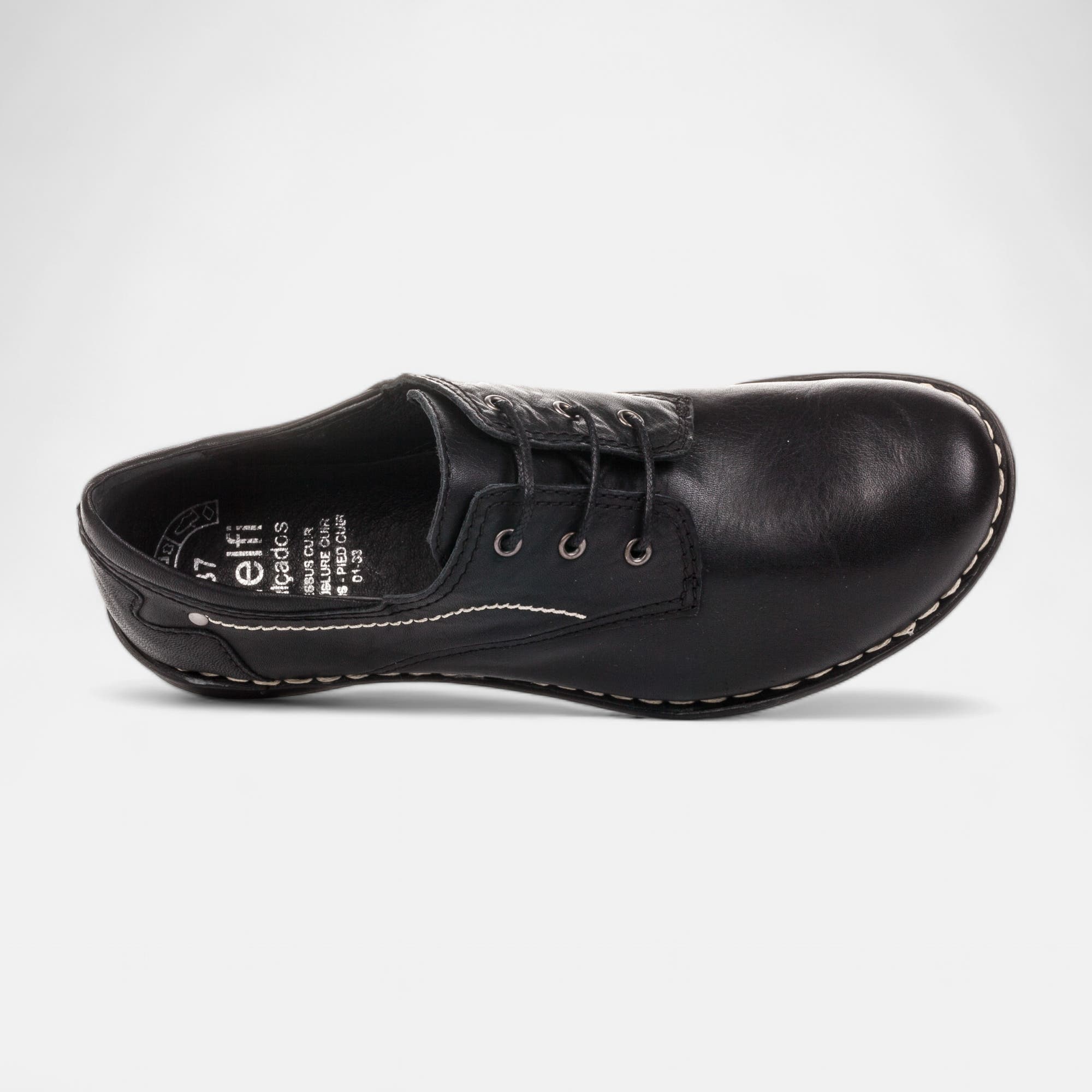 Derbies Femme en cuir noir