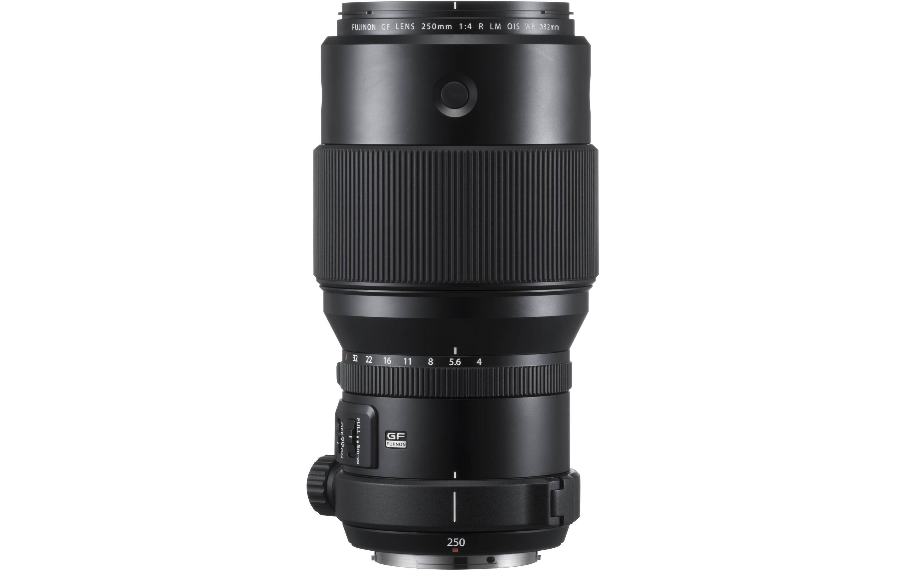 Festbrennweite FUJINON GF 250mm F/4 R LM OIS WR – G-Mount<br>Premium-Teleobjektiv für das Fujifilm-G-Bajonett