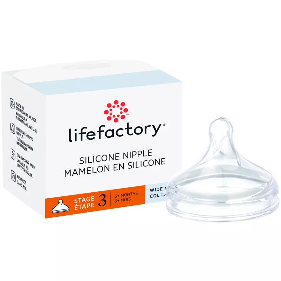 lifefactory Silikonsauger Gr. 3 für Baby-Weithalsflaschen, 6-9 Monate