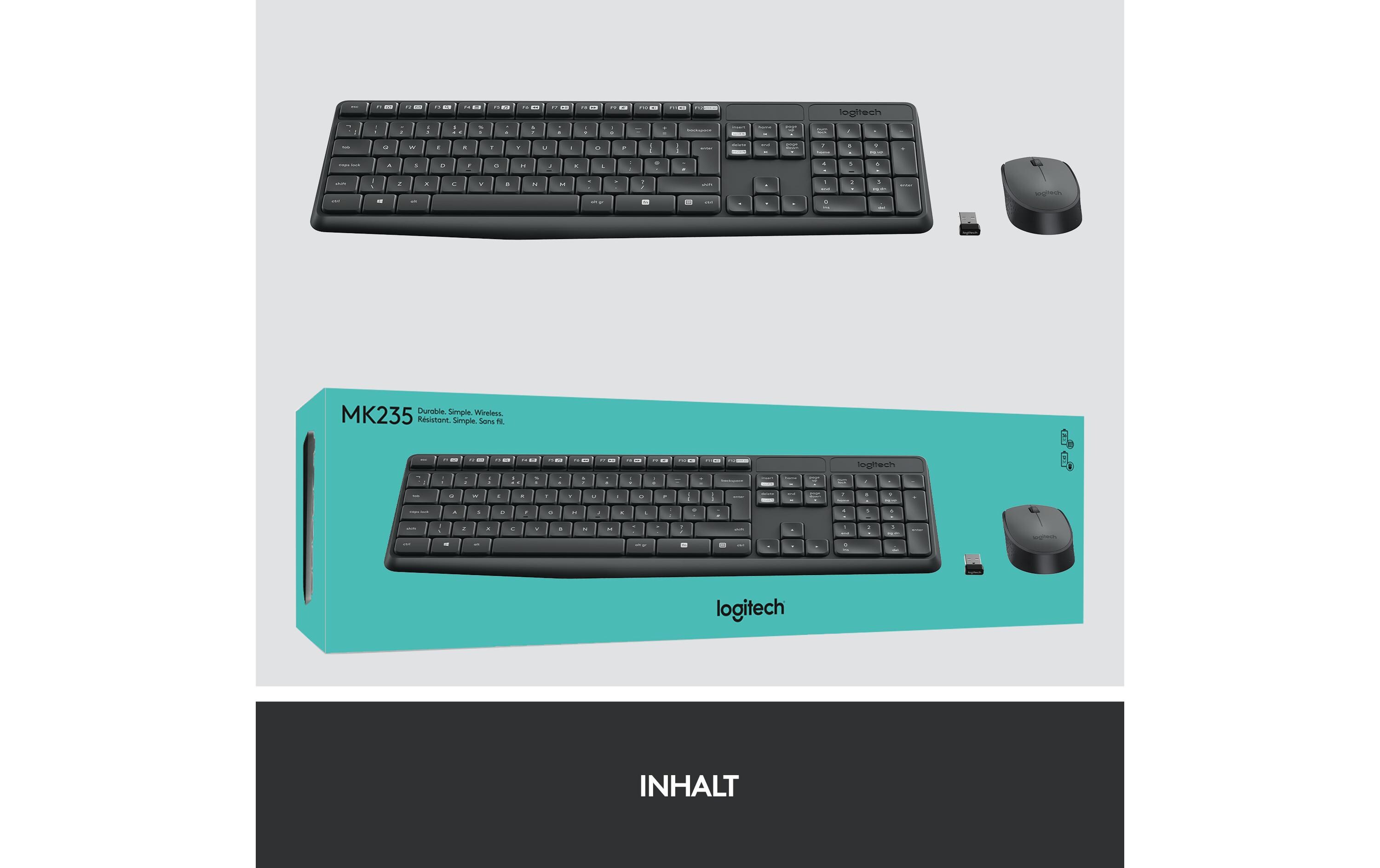 Tastatur-Maus-Set MK235Set aus Wireless-Tastatur und -Maus
