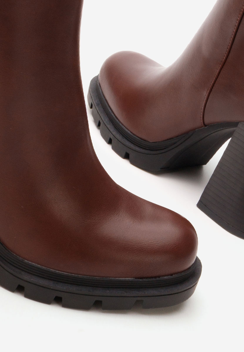 Bottines à gros talon bordeaux Neolia