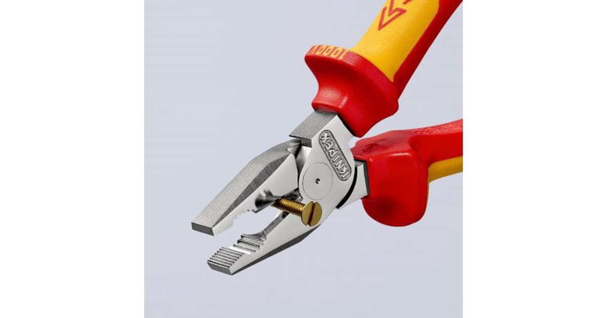 KNIPEXKracht-kombitang 02 06 180 VDE combinatietang  (Rood/geel, Lengte 180mm)