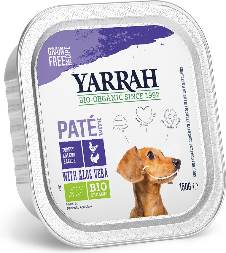 Yarrah biologisch hondenvoer paté kip en kalkoen 150 g