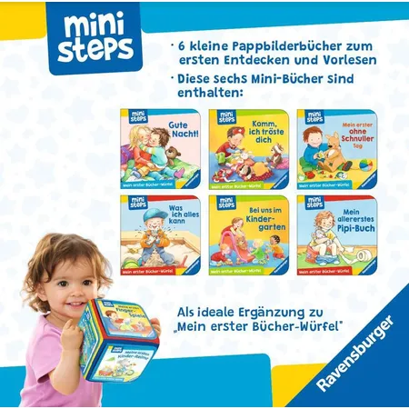 Ravensburger ministeps: Mein erster Bücher-Würfel: Töpfchen, Schnuller, Gute Nacht (Bücher-Set)
