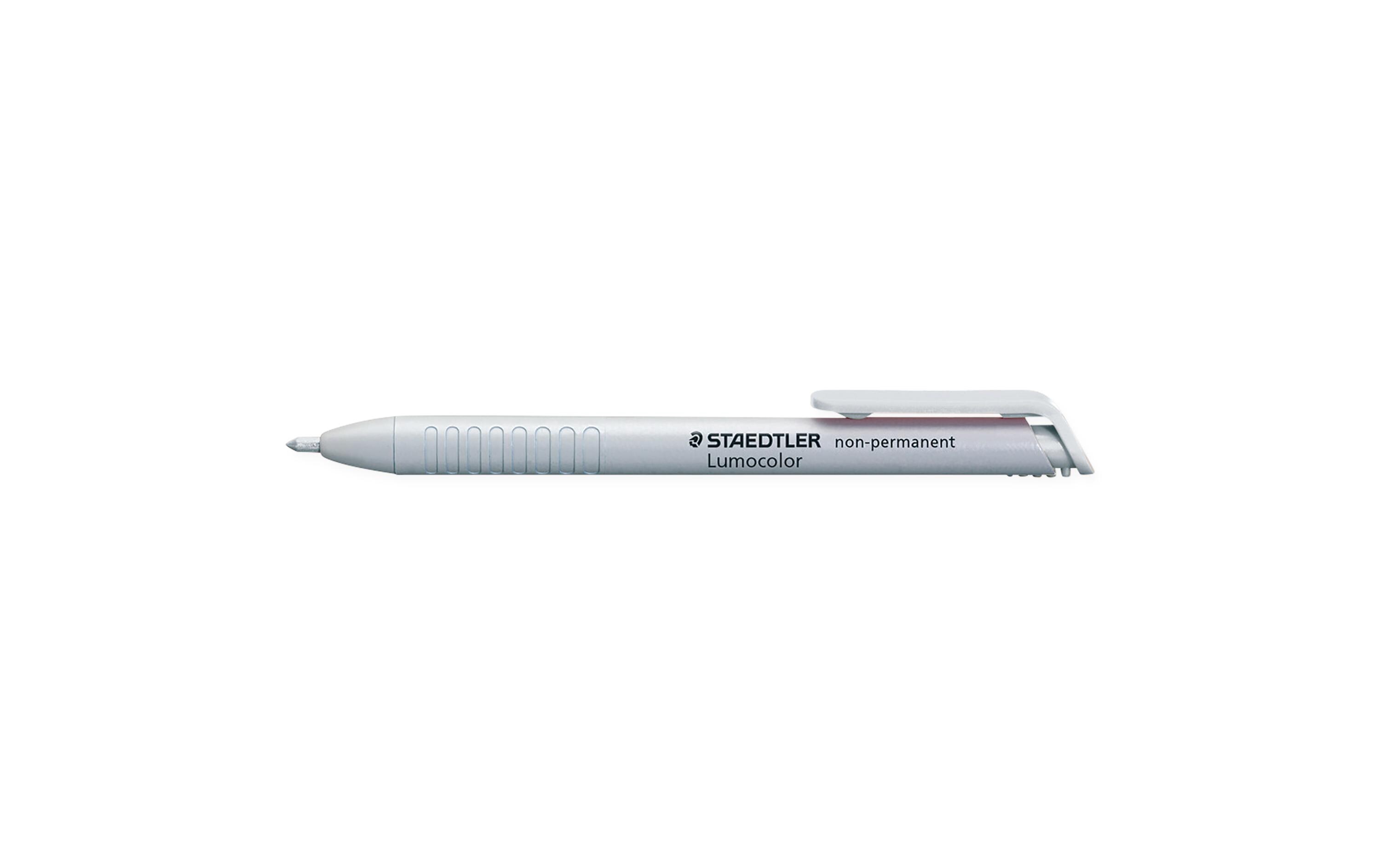 Non-permanent Marker Lumocolor 768 WeissDruckstift mit bequemer Einhandbedienung