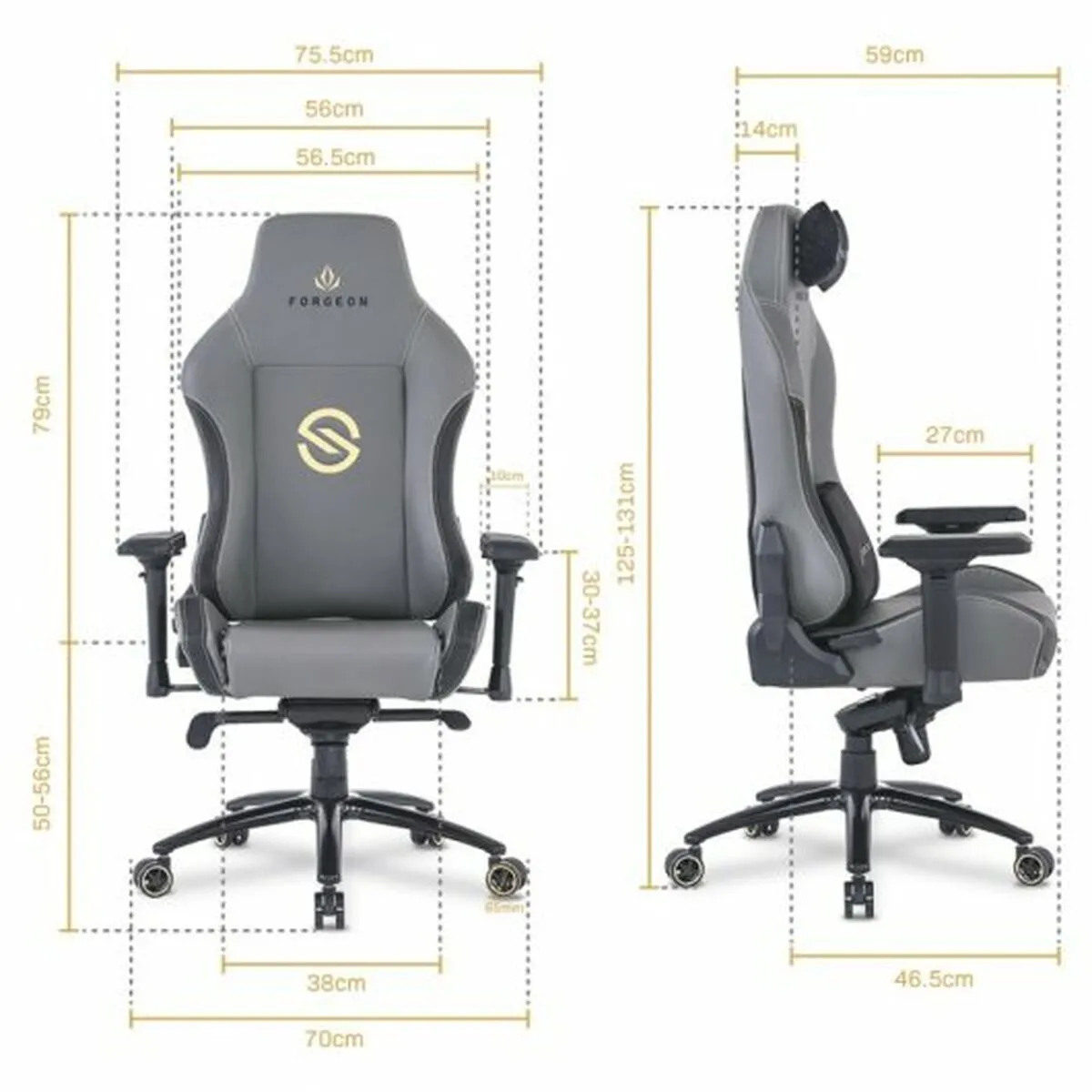 Forgeon Chaise de jeu Gris