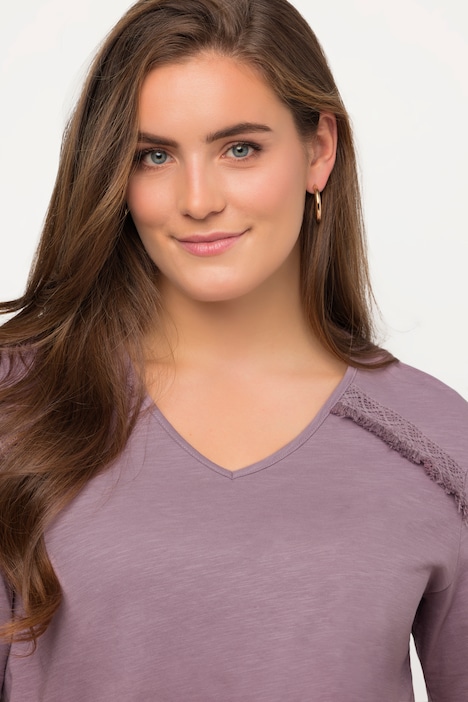 T-Shirt, A-Line, V-Ausschnitt,  Halbarm