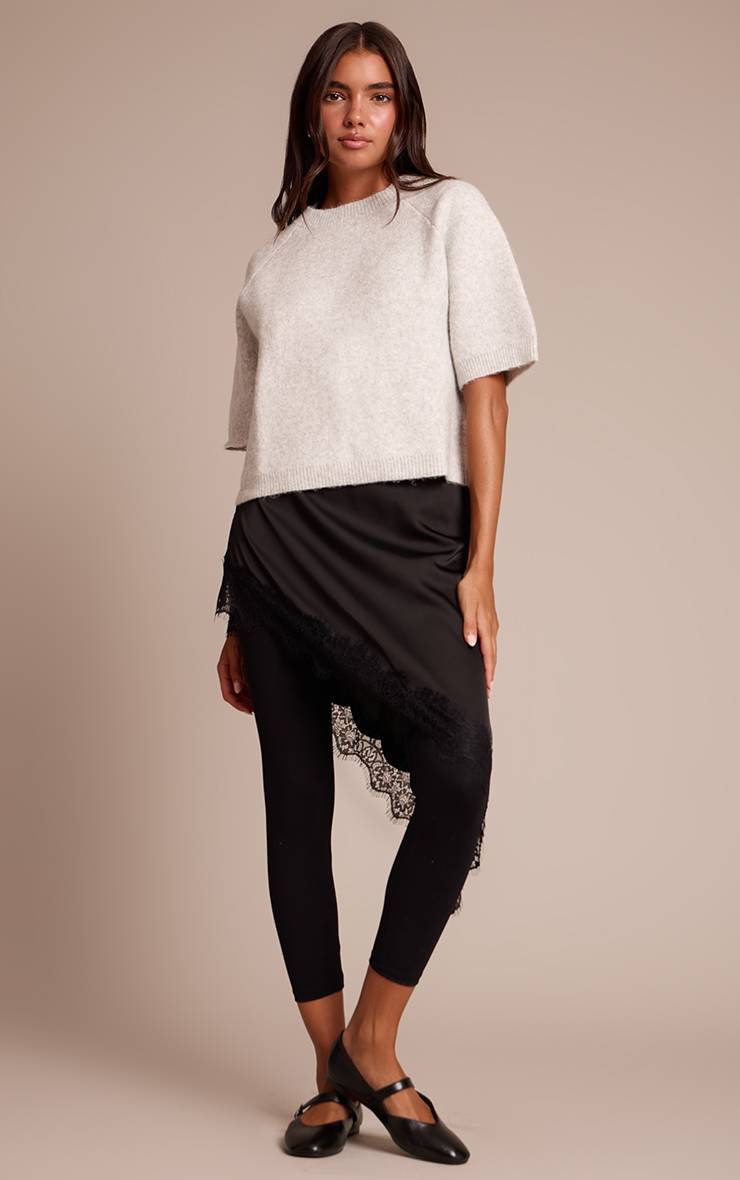 Gris T-shirt En Maille Douce