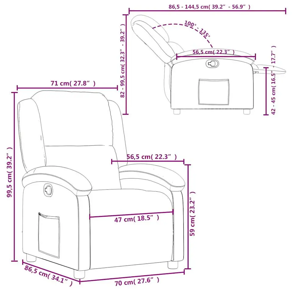 vidaXL - Fauteuil - Grijs - Kunstleer