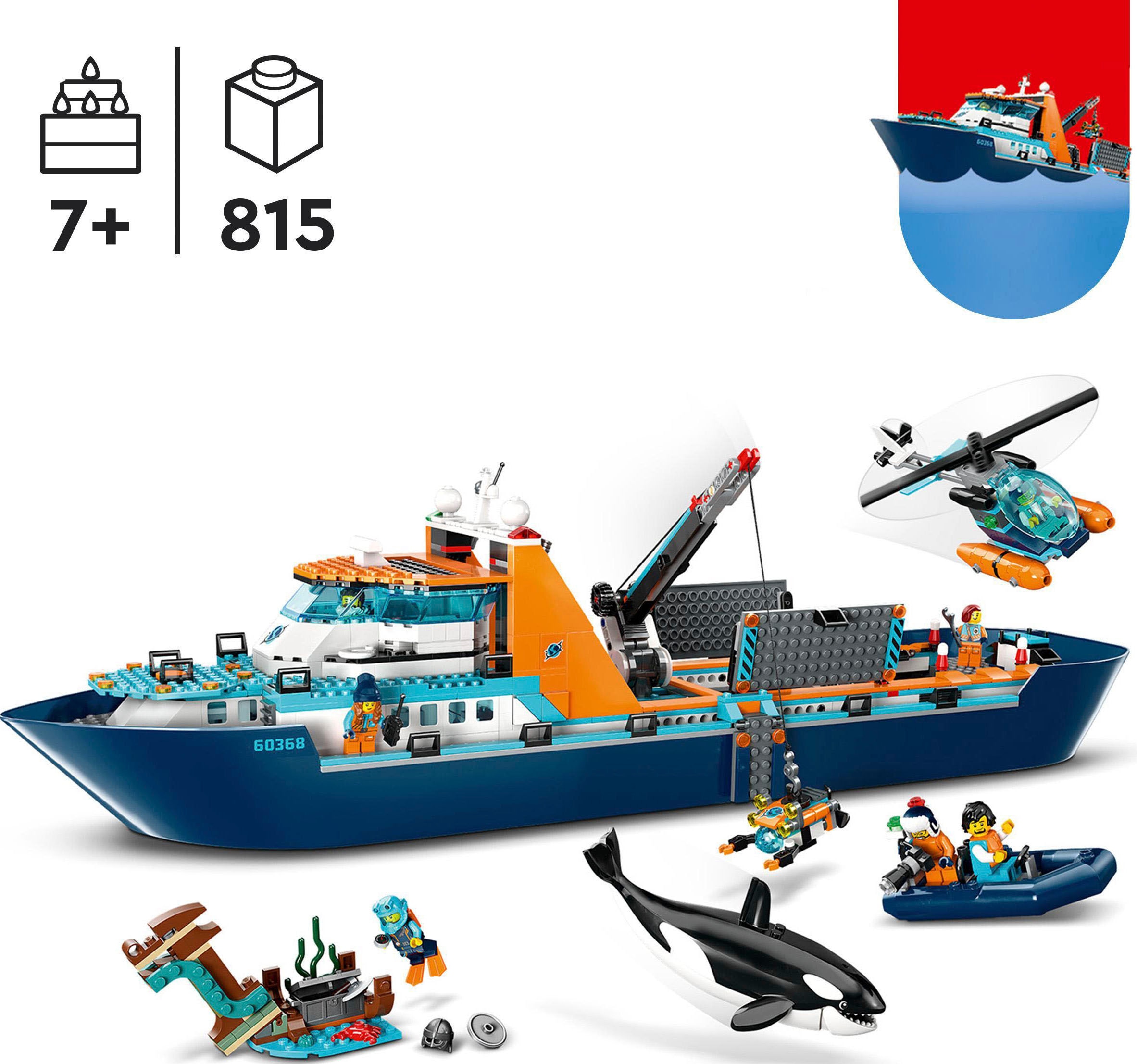 LEGO® Konstruktionsspielsteine »Arktis-Forschungsschiff (60368), LEGO® City« Made in Europe