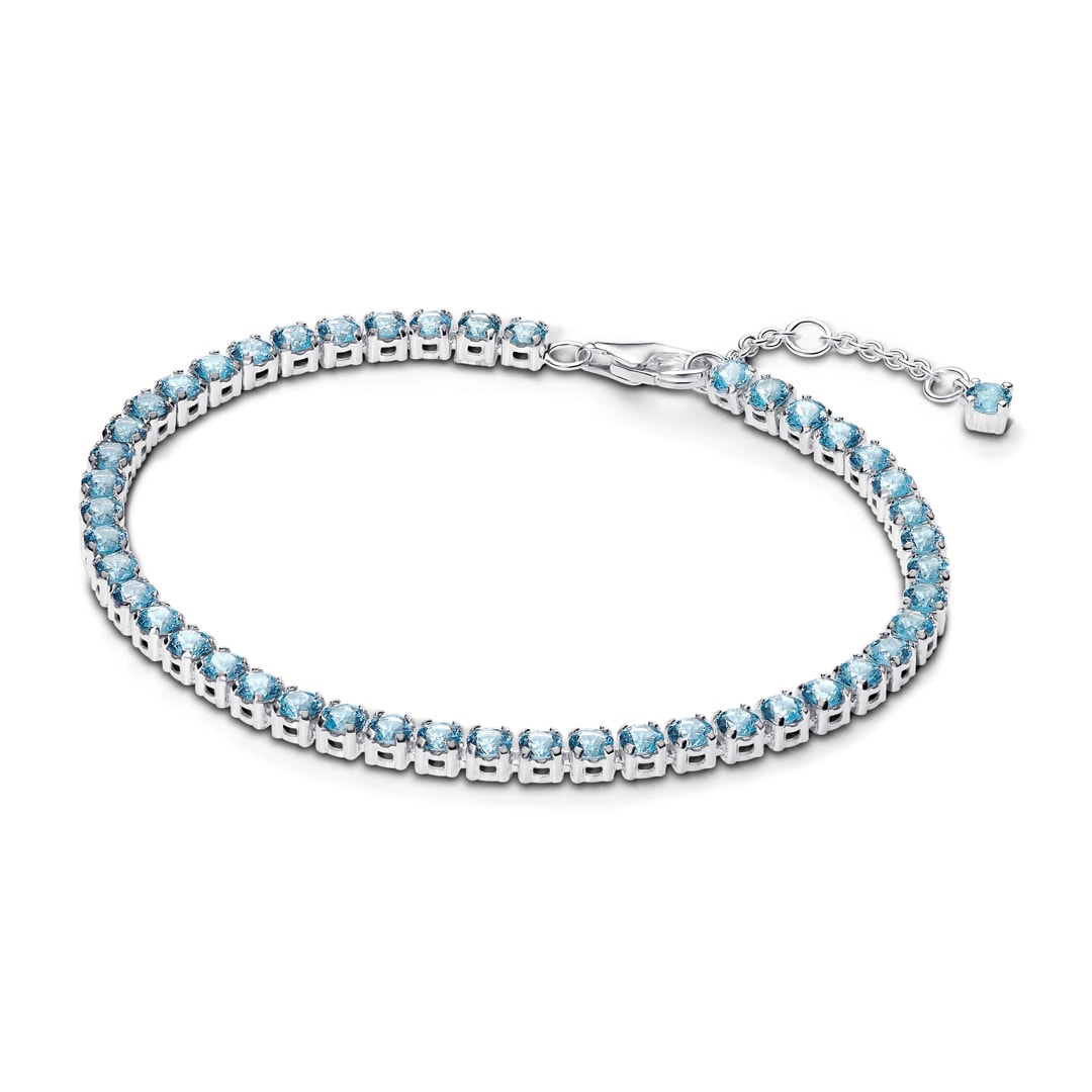 Pandora Timeless Funkelndes Hellblaues Tennisarmband 925 Silber