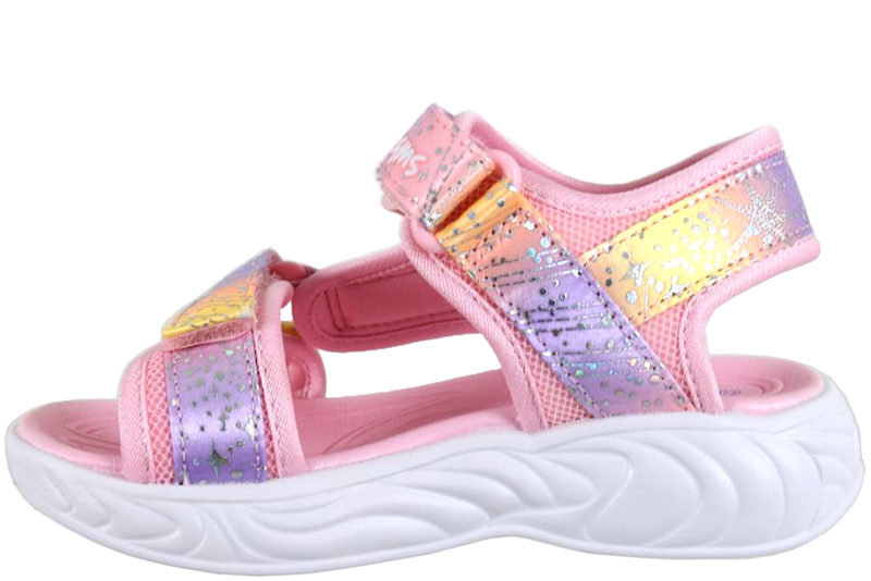 SKECHERS LIGHTS - MAJESTIC BLISS SANDAL I LYSERØDT TEKSTIL