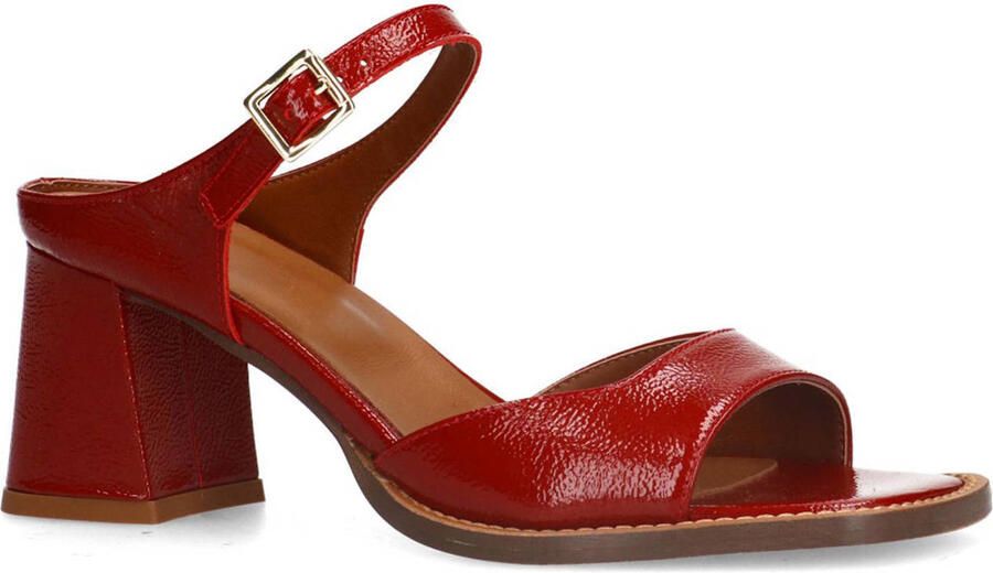 Manfield Dames Rode lakleren sandalen met hak