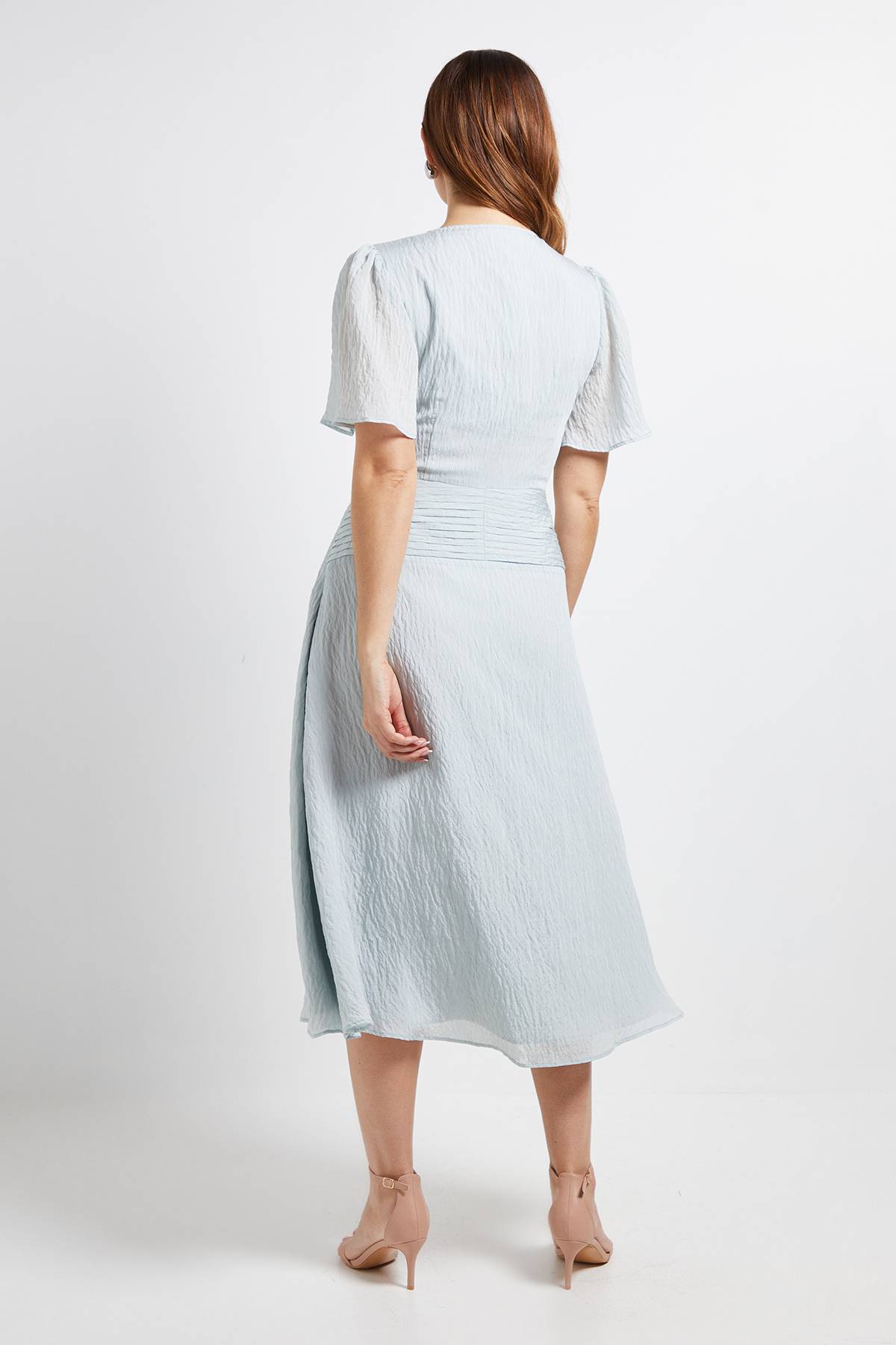 Wallis Robe Midi À Boutons Avec Détails De Plis Piqués