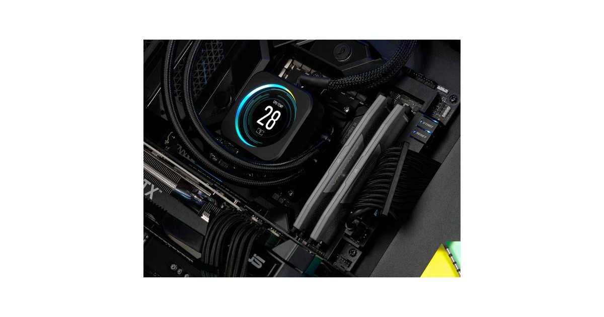 Corsair96 GB DDR5-6000 Quad-Kit werkgeheugen  (Zwart, CMH96GX5M4B6000C30, Vengeance RGB, XMP)