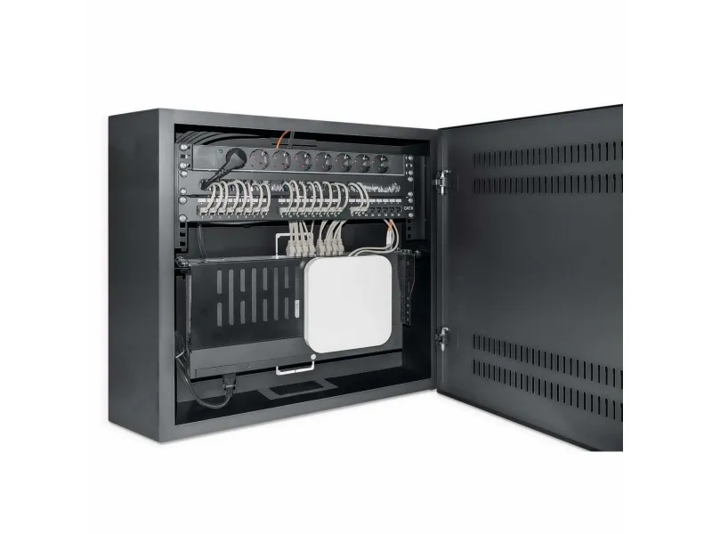 Intellinet 713689, Vægmonteret stativ, 2U/4U, 60 kg, Nøglelås, 8,5 kg, Sort