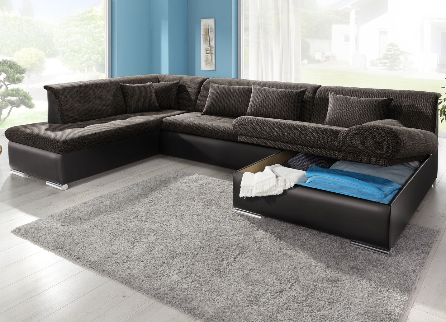 Wohnlandschaft mit Bettfunktion