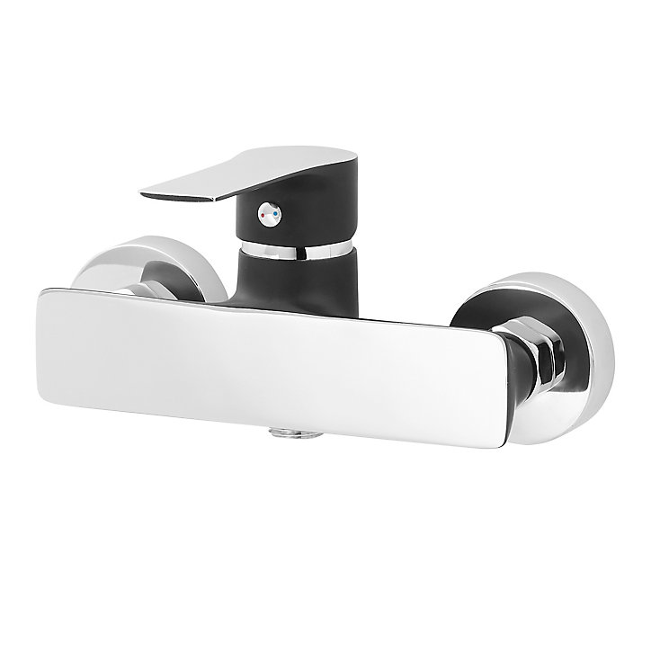 Mitigeur de douche entraxe 150 mm Cook & Lewis Wicie en laiton coloris noir