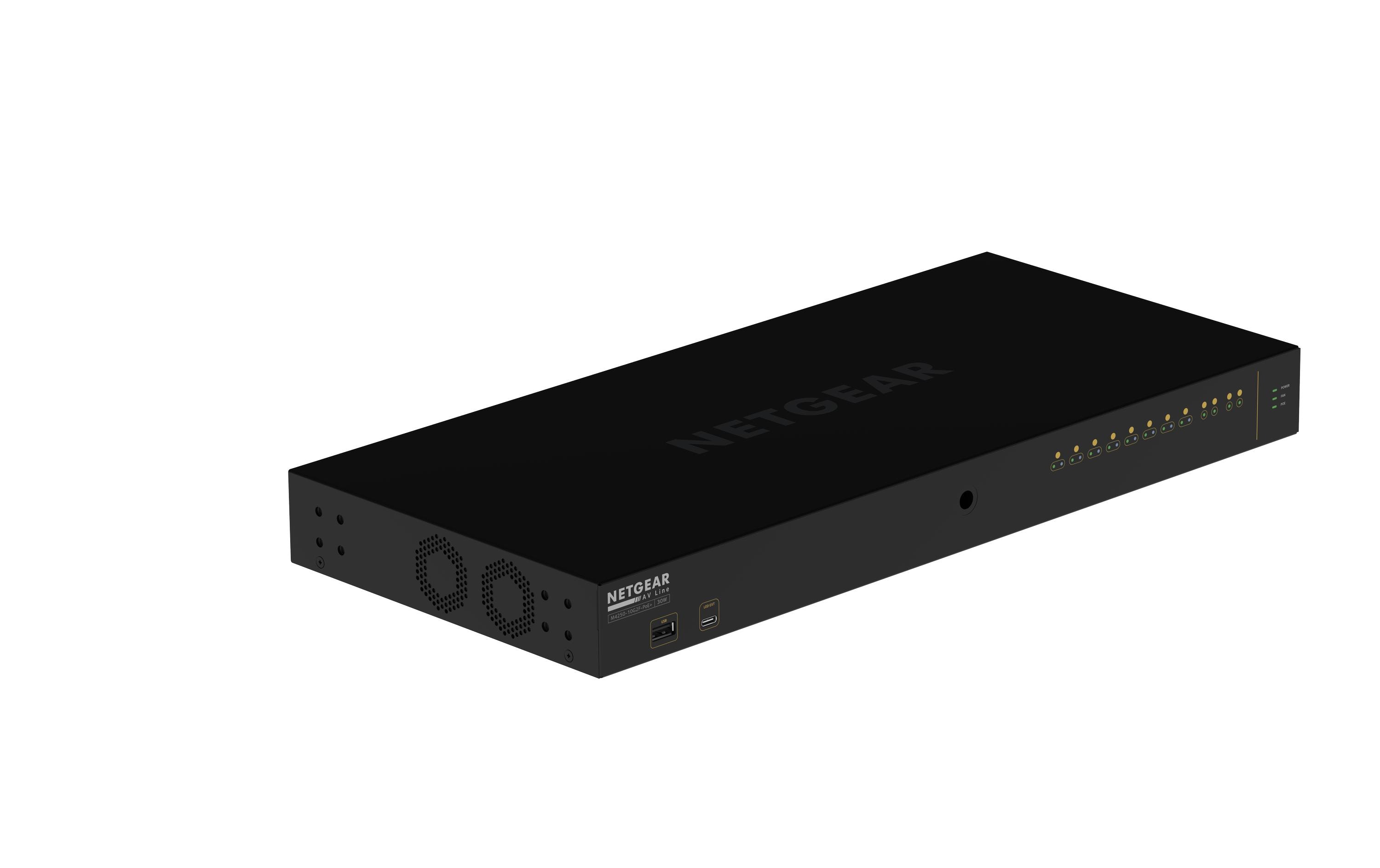 PoE+ Switch AV Line M4250-10G2F-PoE+ 12 Port<br>NETGEAR AV Line M4250-10G2F-PoE+ 8x1G PoE+ 125W 2x1G and 2xSFP Managed Switch (GSM4212P)