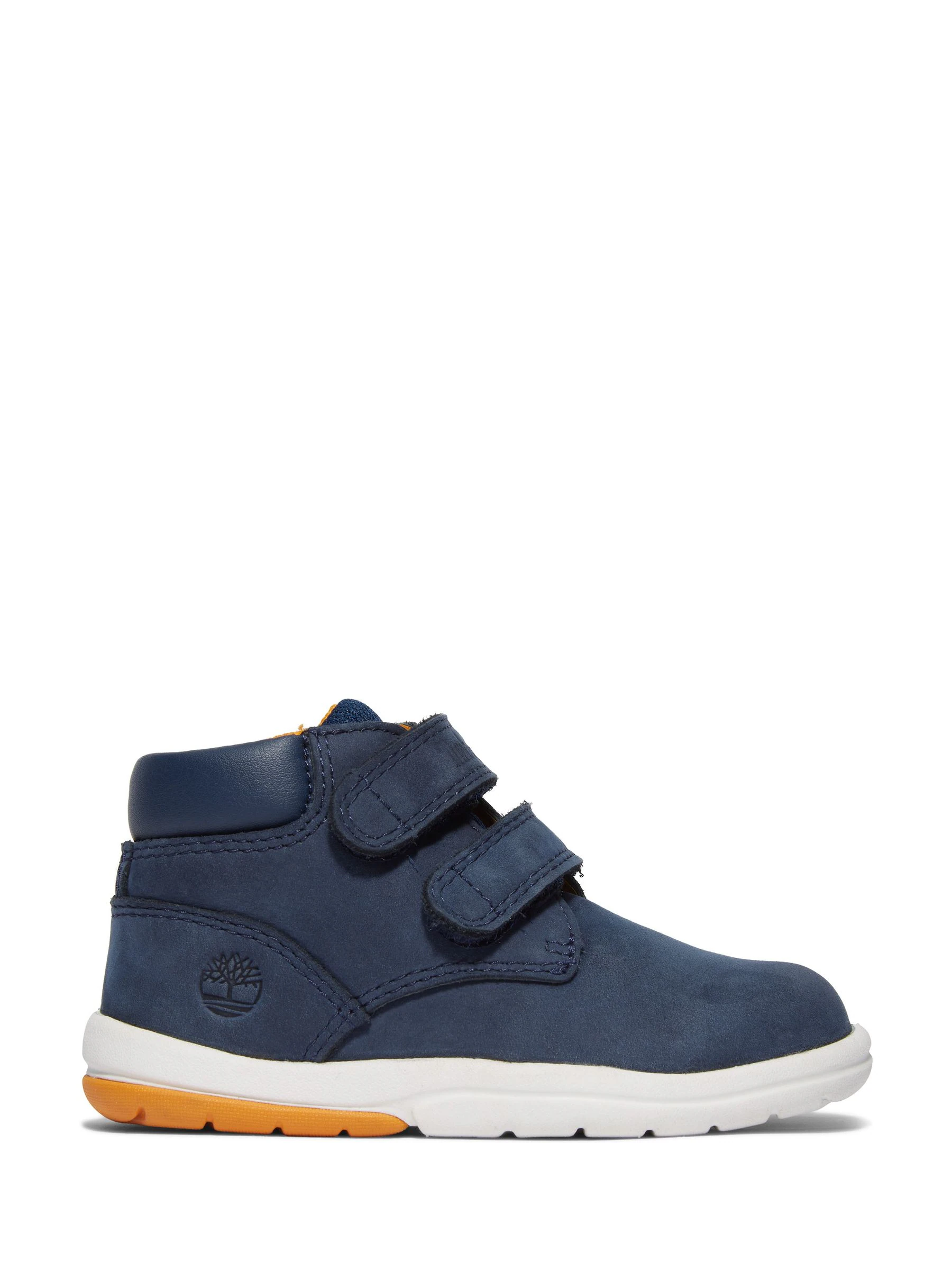Marineblauw - ® Timberland - Nubuck trainingsschoenen met haak en lus voor peuters