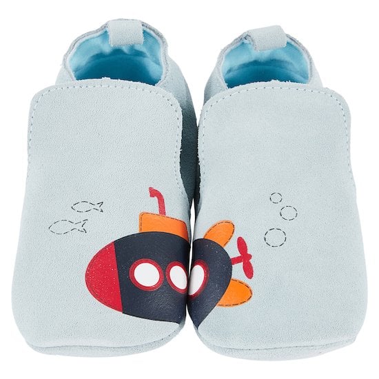Chaussons cuir sous-marin   Bleu        17/18   de               P'tit bisou