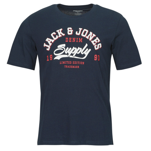 Jack & Jones - JJELOGO TEE SS O-NECK 2 COL SS24 SN - Marine