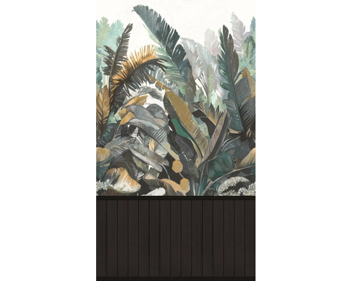 Vliesbehang 39809-1, plint junglebruin, 3-delige set, 159 x 280 cm