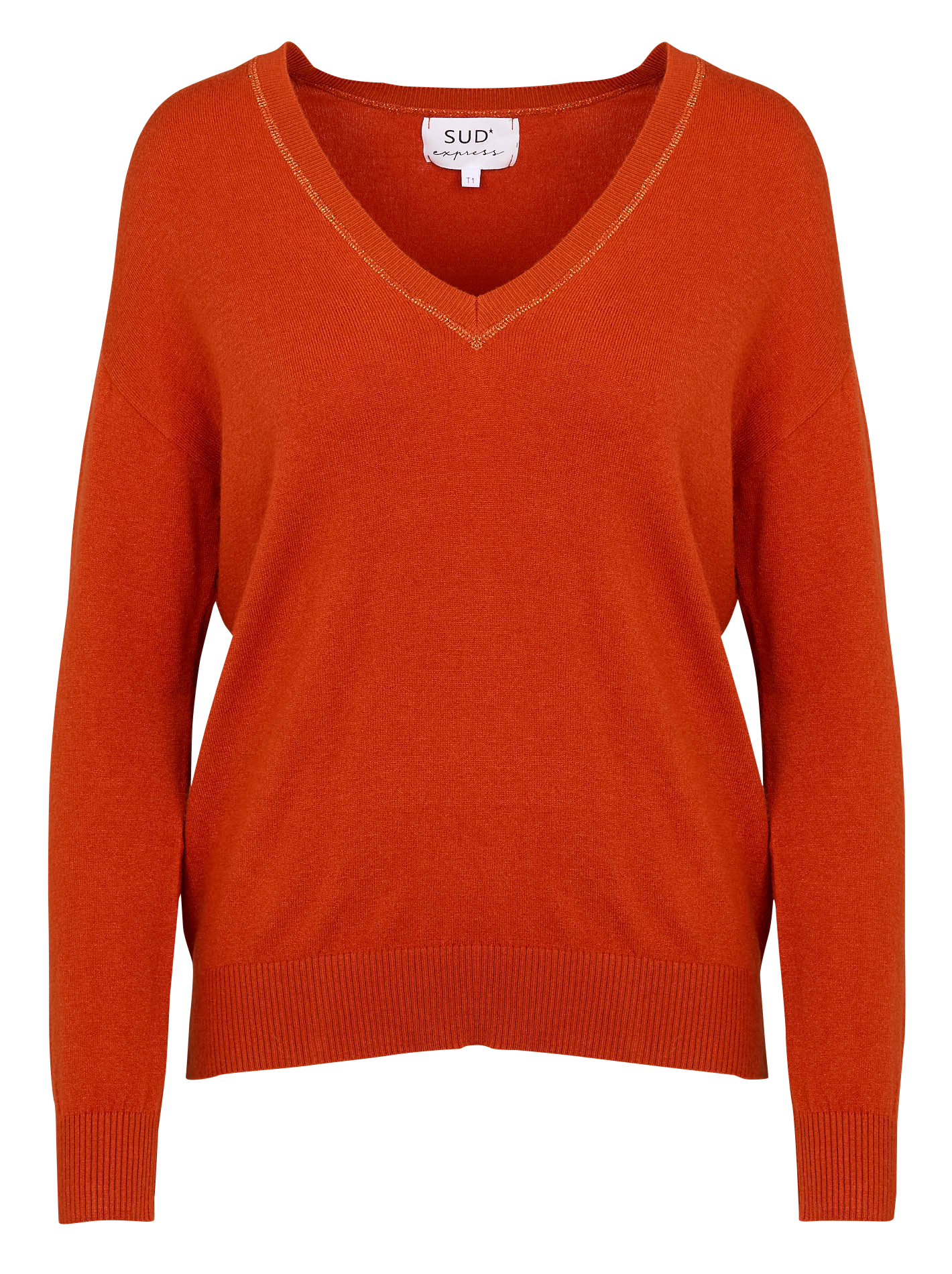MARSENANO - Pull ample col v | Orange