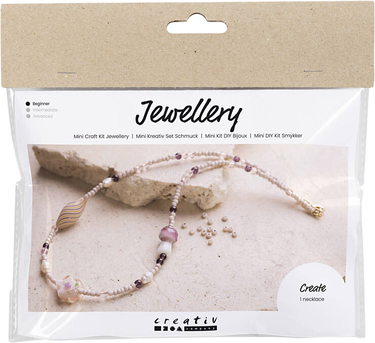 Creativ Company Mini DIY Kit Smykker, Chunky halskæde, rosa harmoni