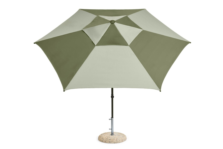Hay Terrazza parasol zeshoek groen en donkergroen