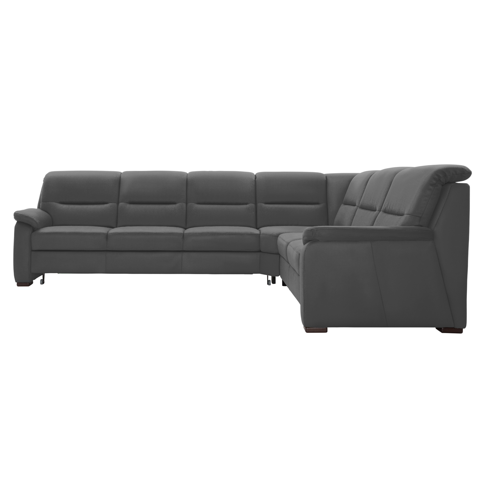 polsterpower Ecksofa - Miro grau - Basismodell - rechts