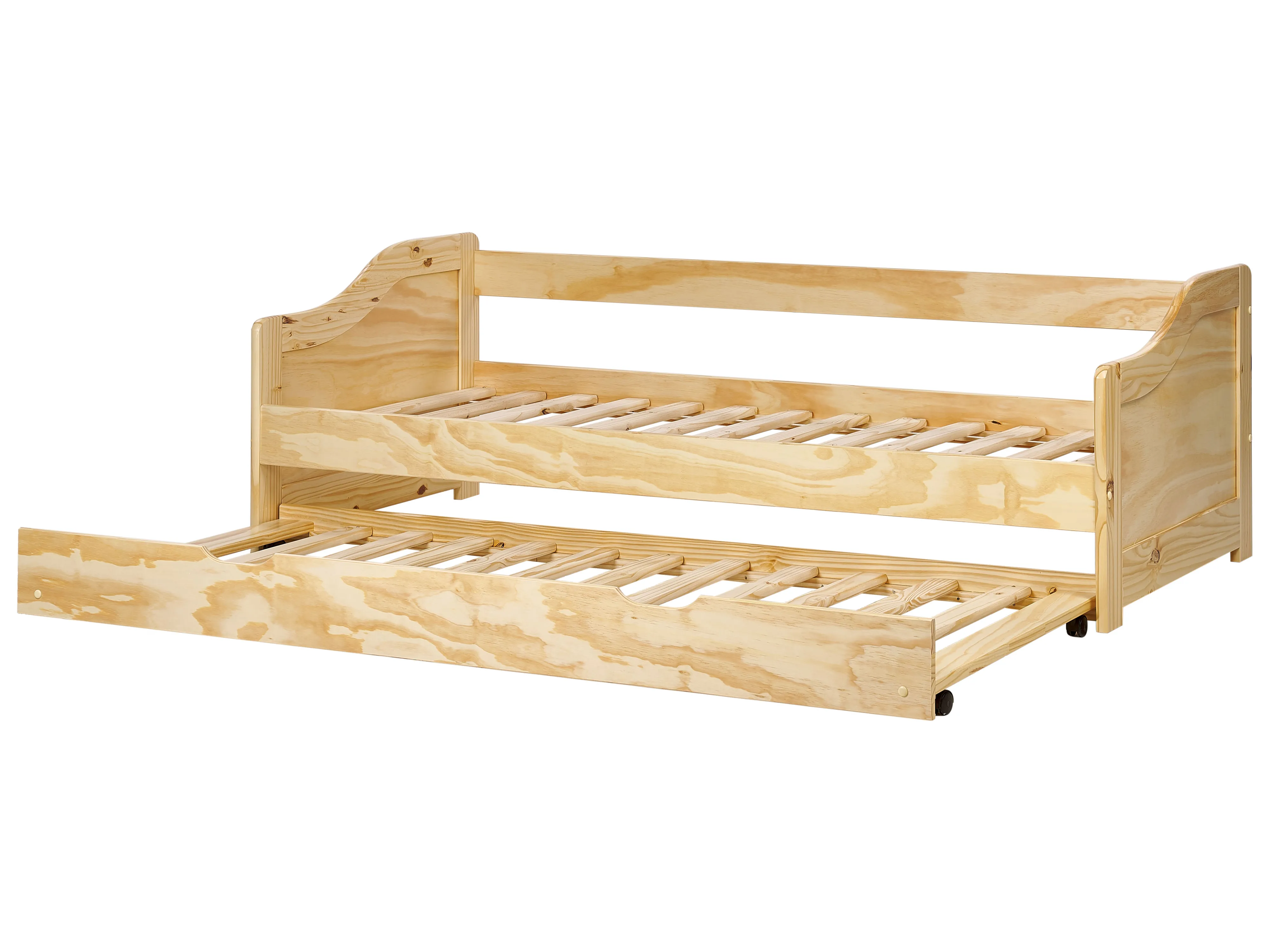 Onderschuifbed Dennenhout LUNERAY 90 x 200 cm Lichtbruin