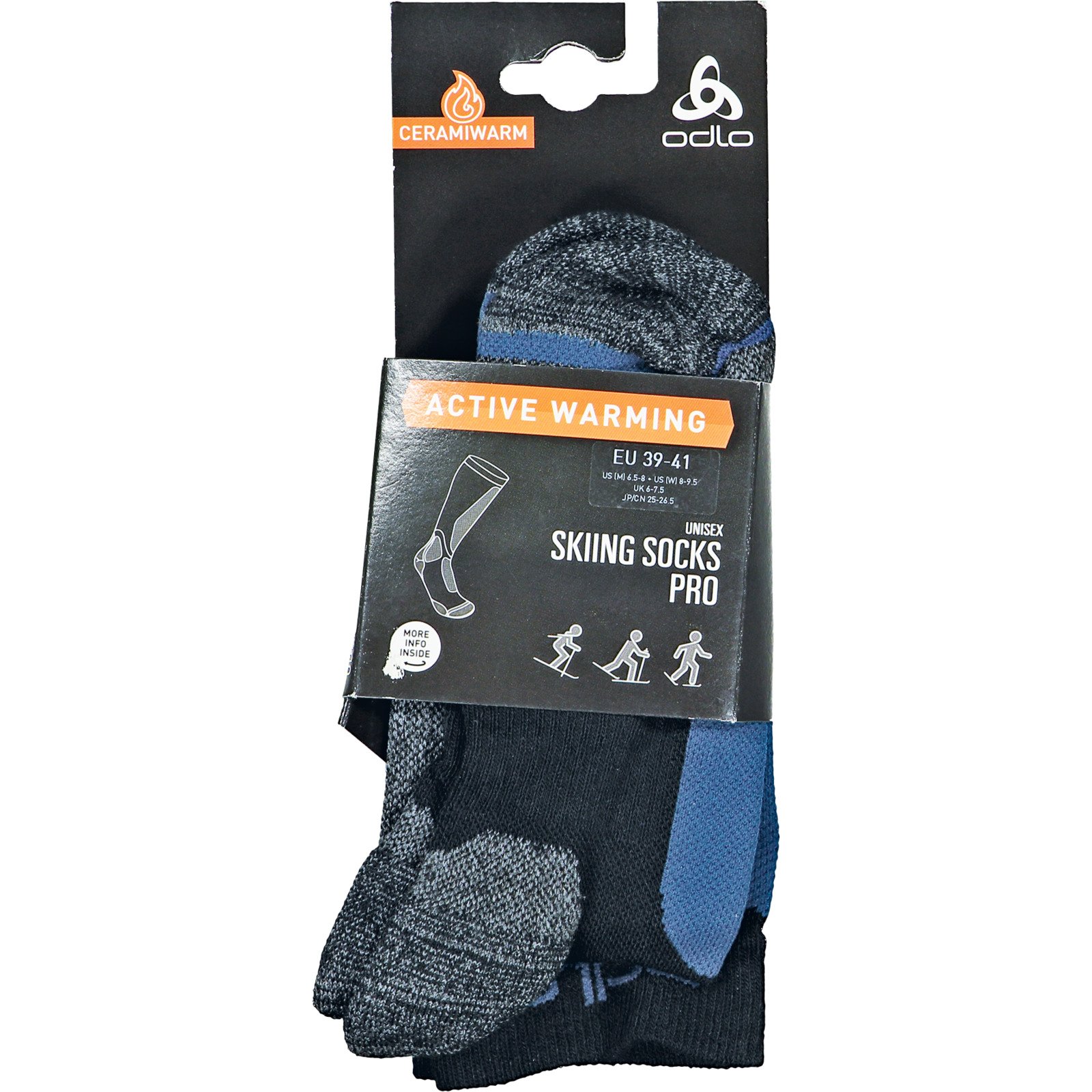 Odlo Unisex-Skisocken Primaloft Pro 36-38, blau