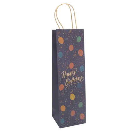 Idena Flaschentasche Motiv Happy Birthday 12x39x10cm FSC-Rec.