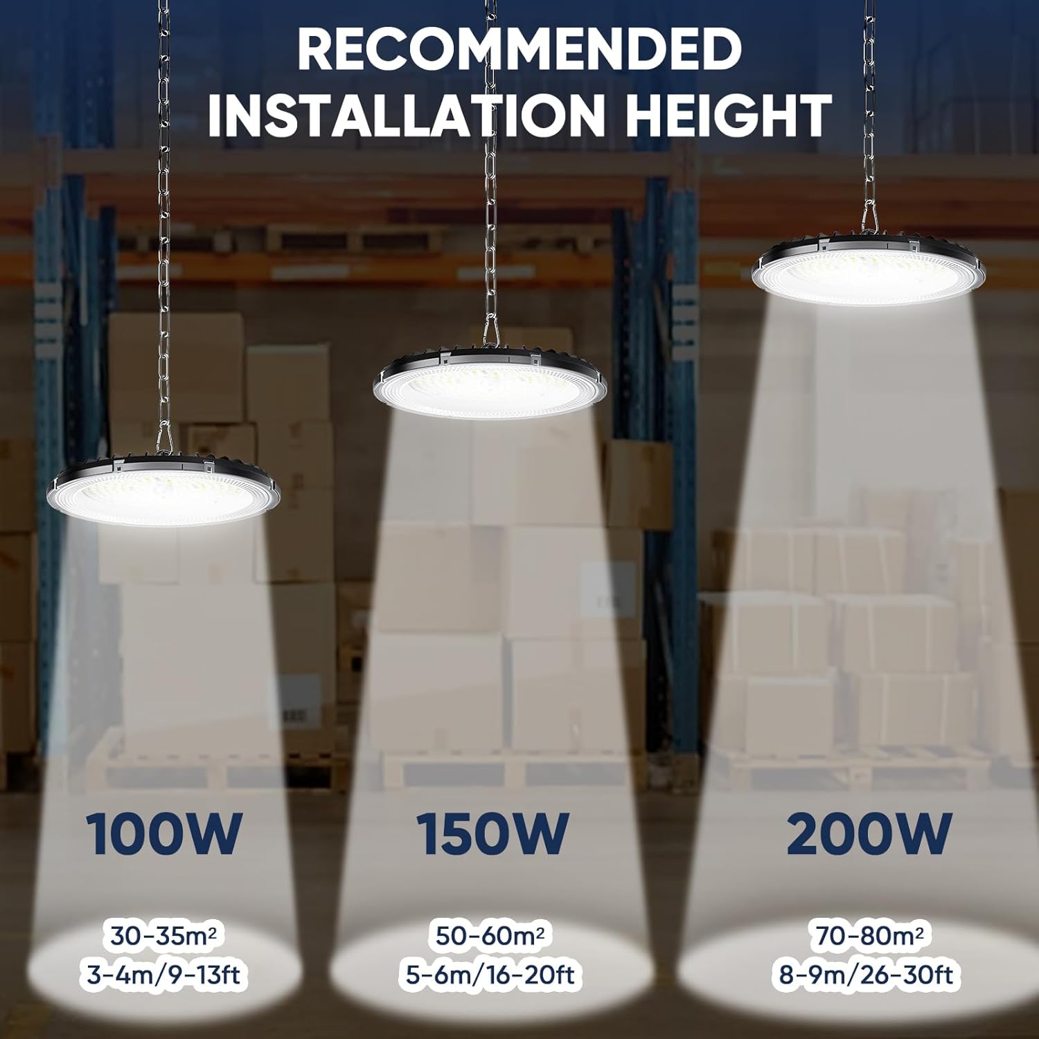 6 Pack 100W UFO LED Werkstattlampe, Hallenstrahler 15000LM, 6000K Kaltweiß Industrielampe High Bay Light, IP65 Wasserdichte Industrielampe High Bay Licht für Fabriken, Garage, Lagerhaus, Beleuchtung