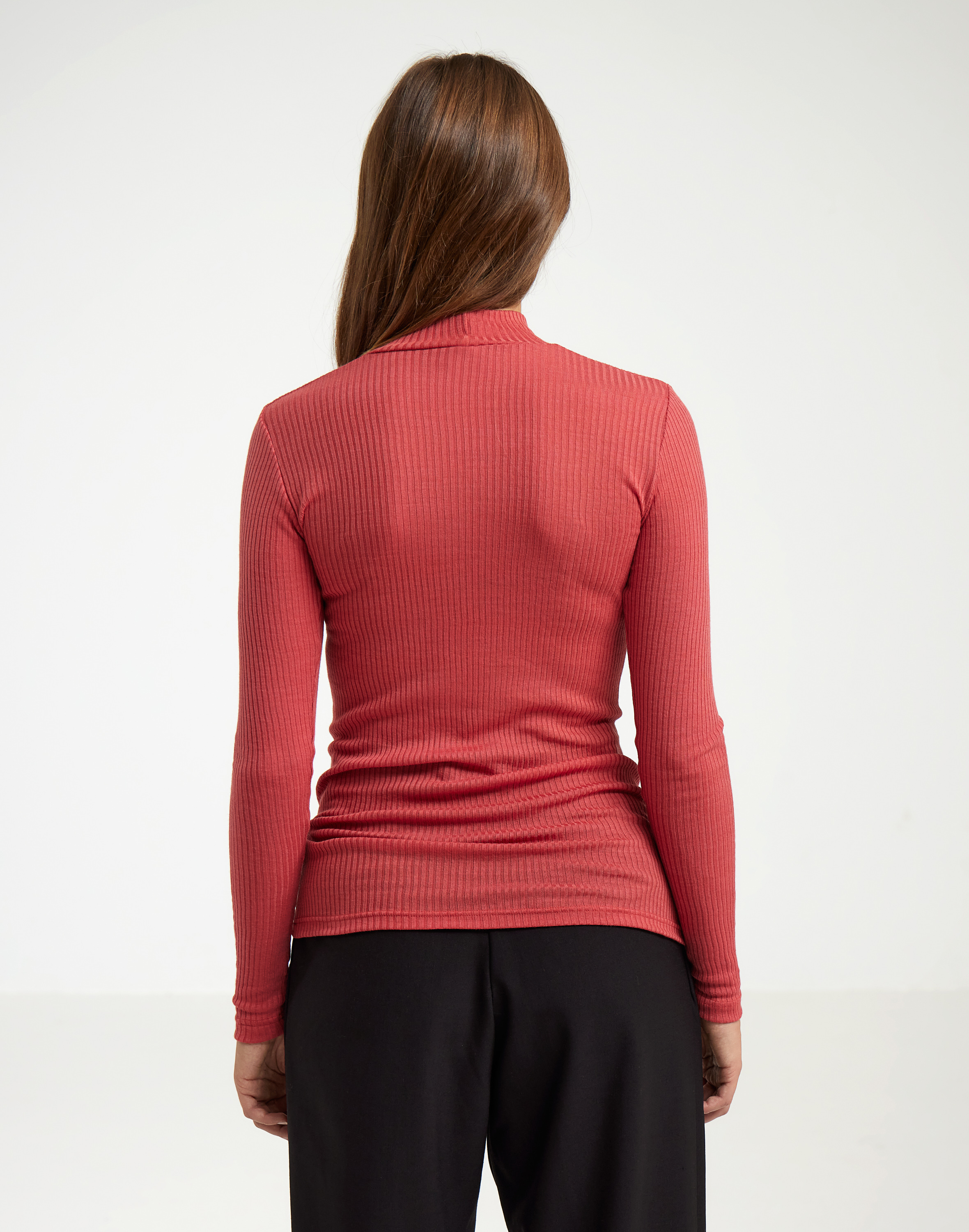 Shirt met hoge kraag van merinowol voor dames