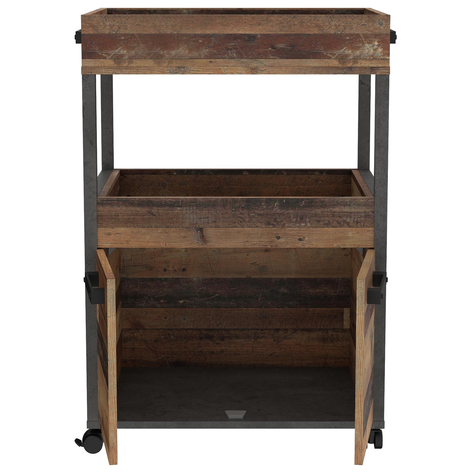 Hausbar - Old Wood Vintage - Betonoptik - auf Rollen