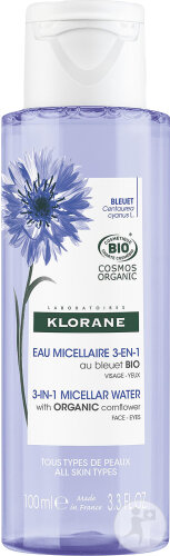 Klorane Bleuet Bio Eau Micellaire Visage Et Yeux Flacon 100ml