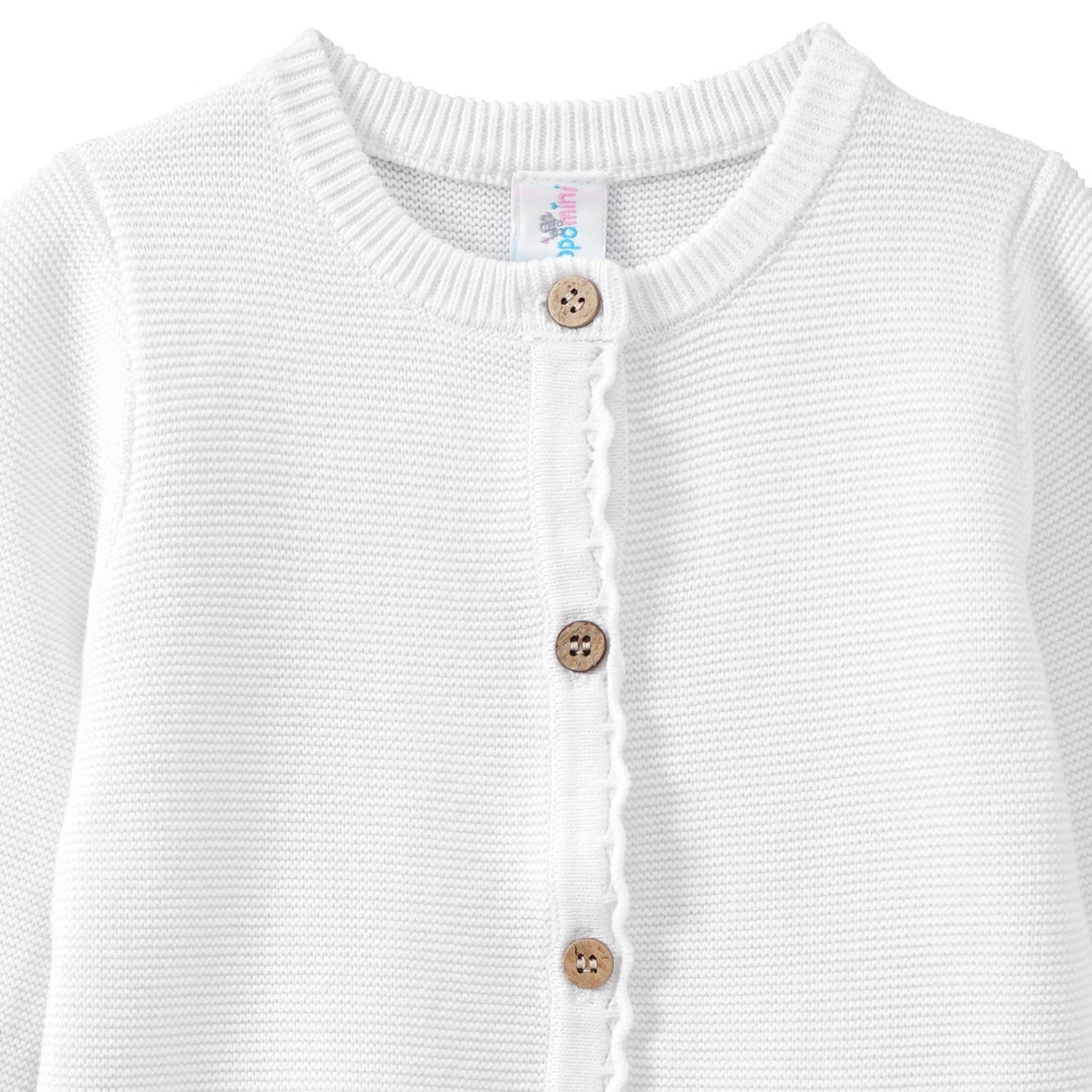 Topomini Baby Strickjacke mit Stickerei weiss