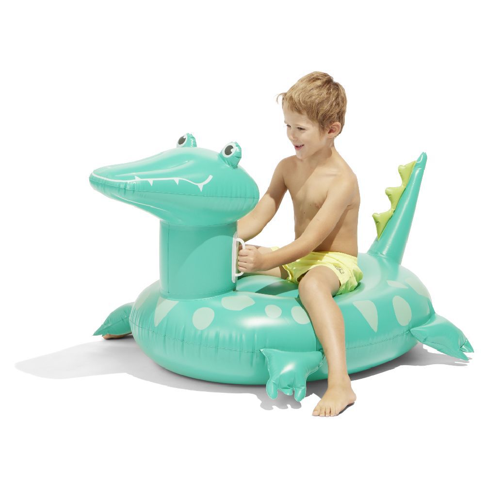 Crocodile à chevaucher gonflable Funky vert 139x66cm