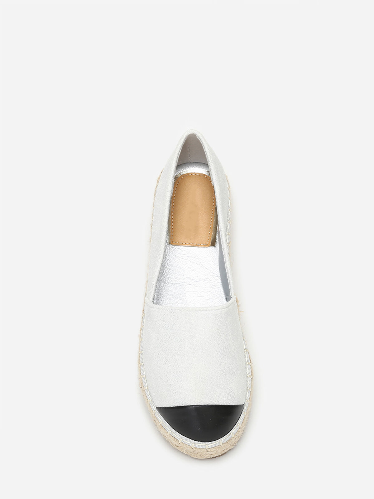 Espadrilles pailletées à plateforme- Argenté