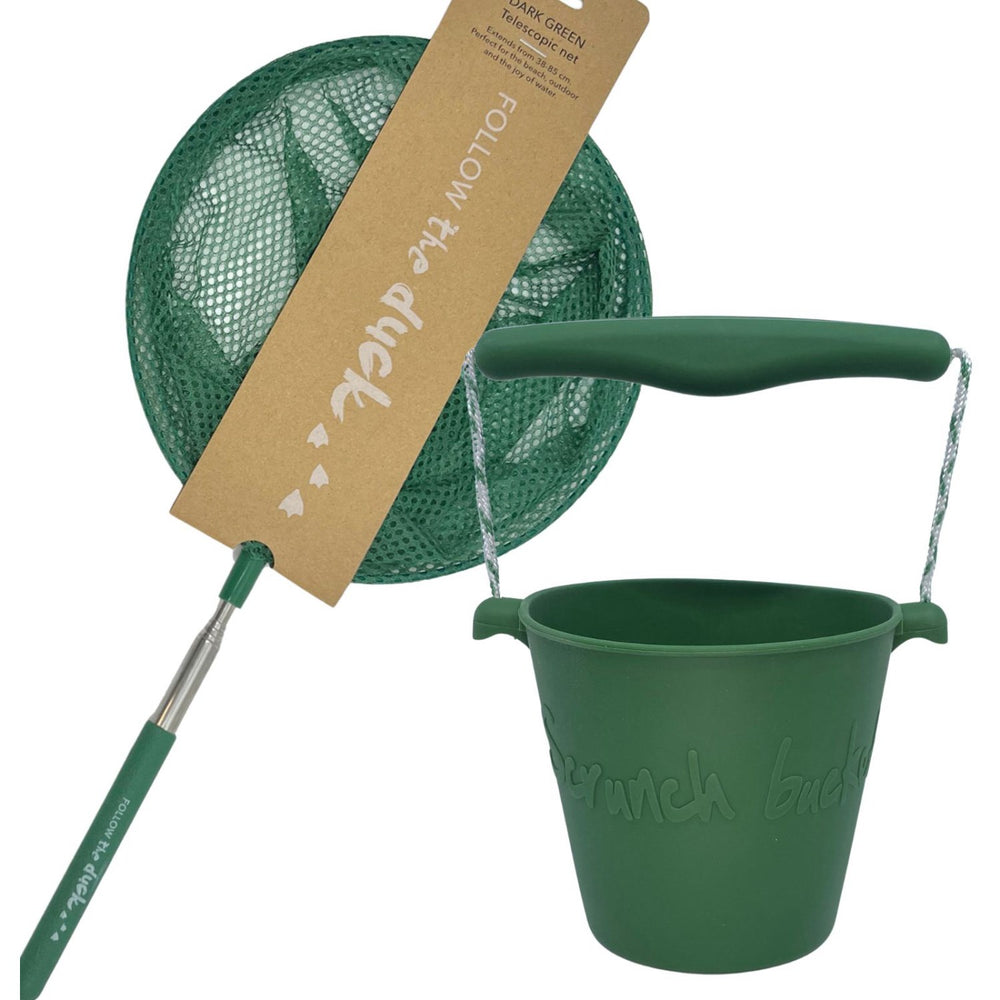 Køb Scrunch & Follow The Duck Dark Moss Green Spand Og Fiskenet Bundle