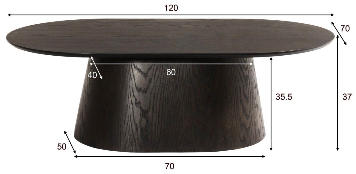 Salontafel Novero B120 x D70 x H37 cm