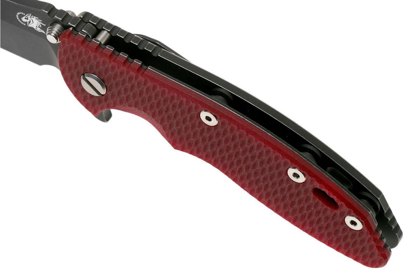 Rick Hinderer XM-18 3.5 Bowie 20CV Battle Black, Red G10 zakmes