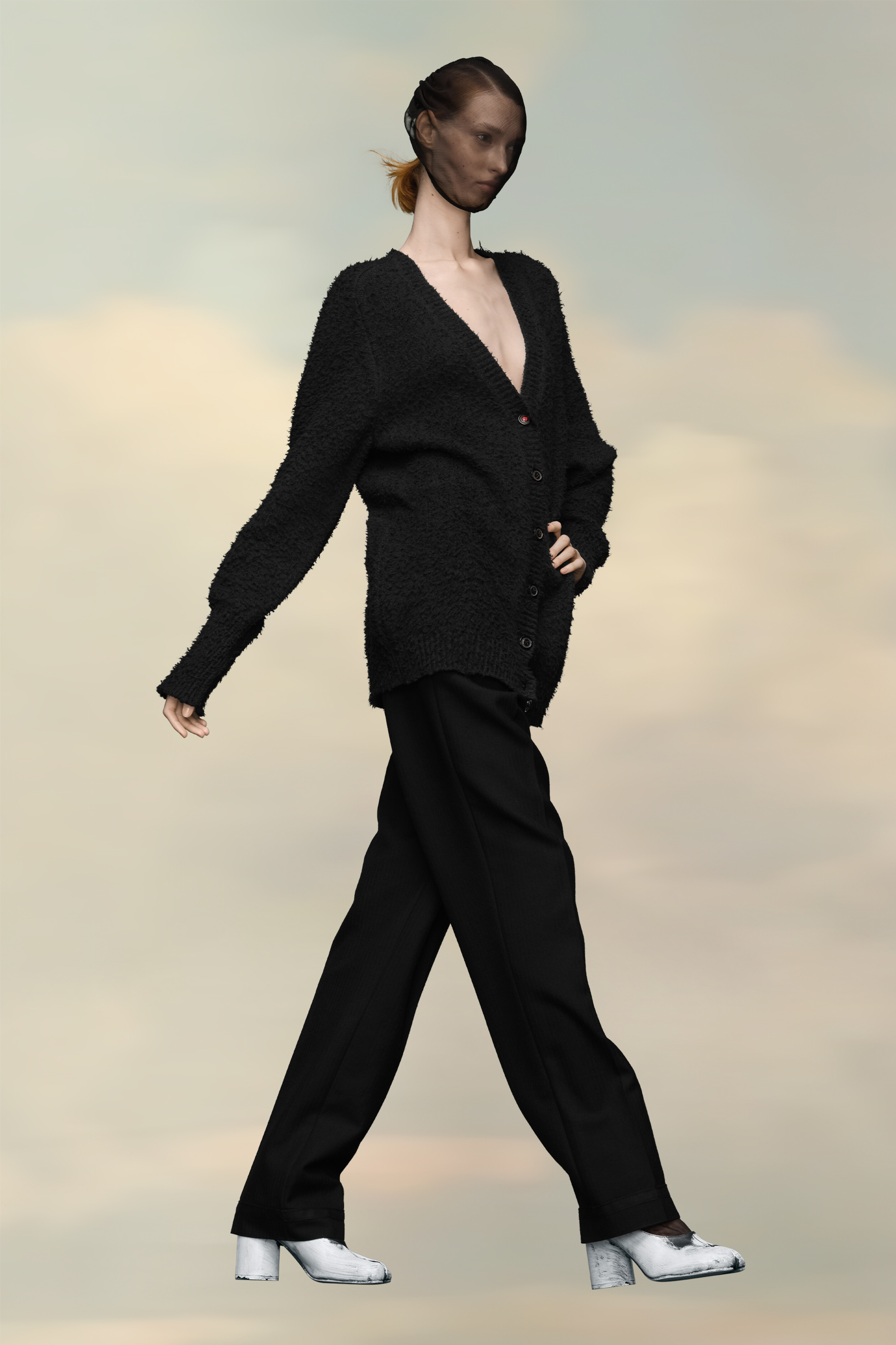Cardigan col V oversize Noir