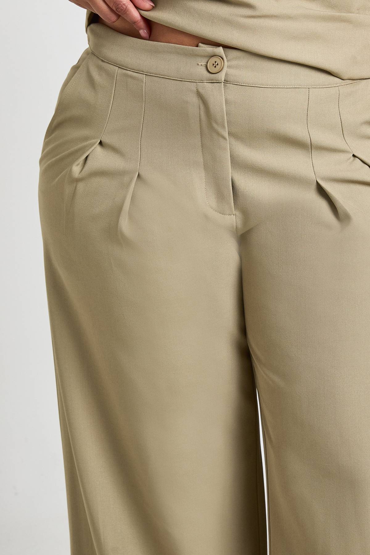boohoo Pantalon Large Tailleur Grande Taille