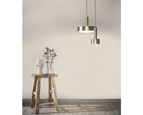 Vliesbehang 33327 Botanica Uni textiellook beige crème