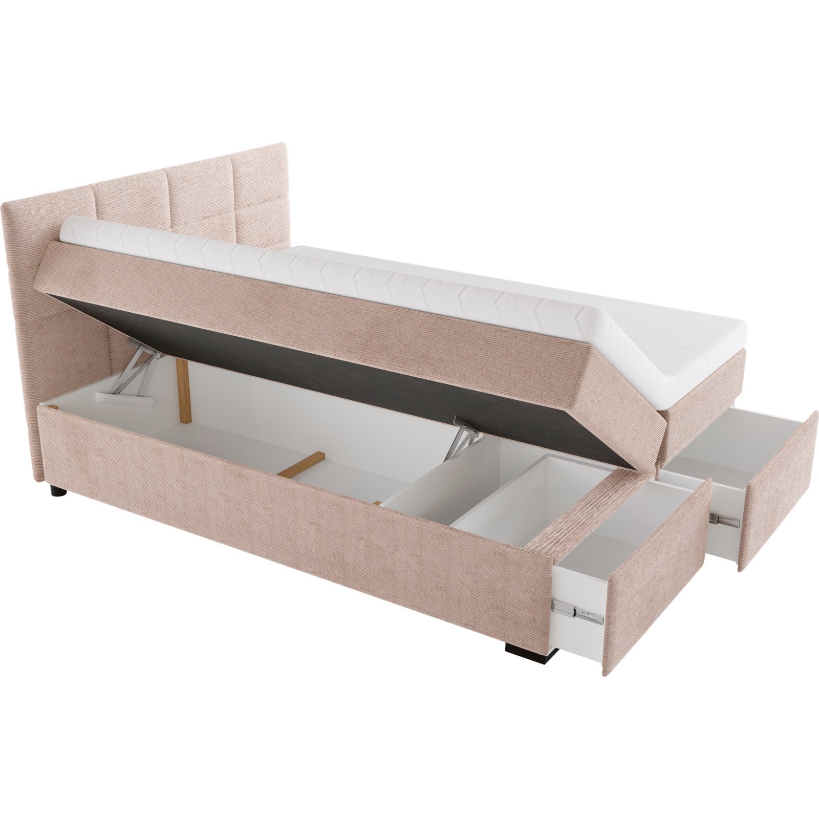 Boxspringbett Coma Cord beige 140 x 96 x 204 cm