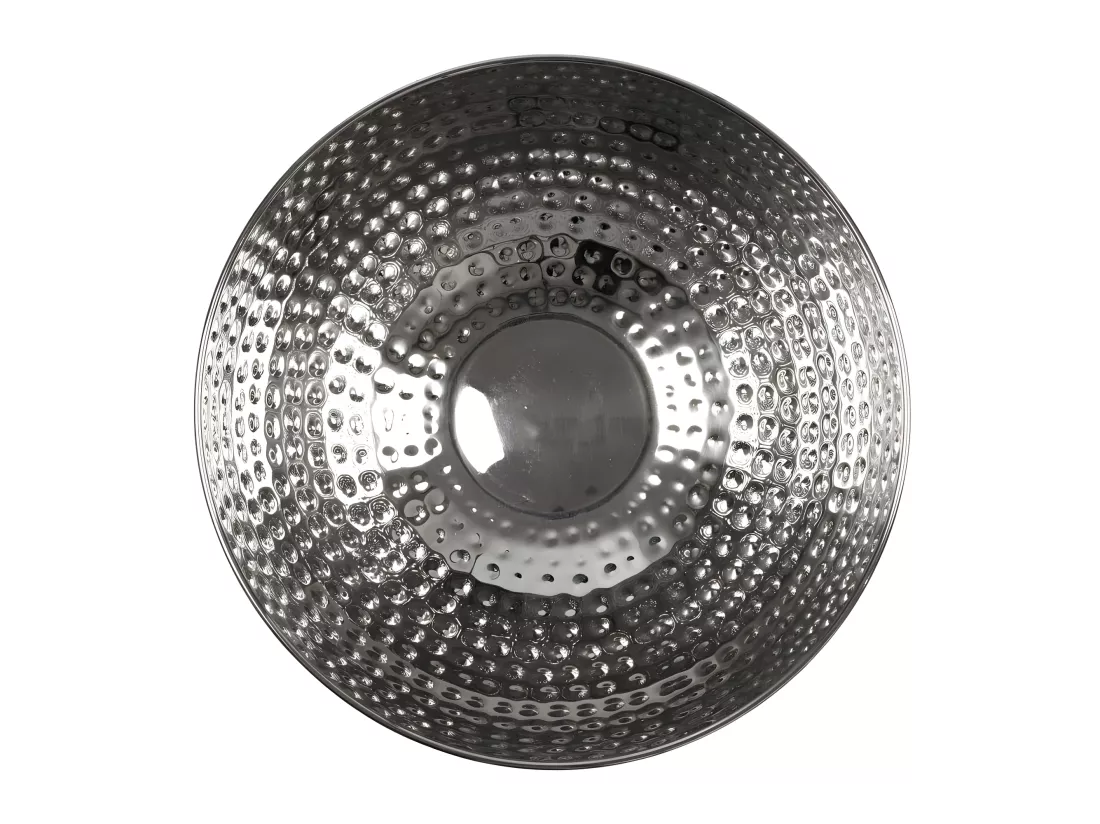 Saladier en métal argenté martelé 3 litres